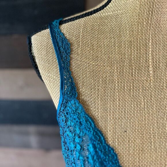 Vintage 80s Victoria’s Secret Gold Label Slip Mesh Satin Lingerie Dress - Picture 4 of 8